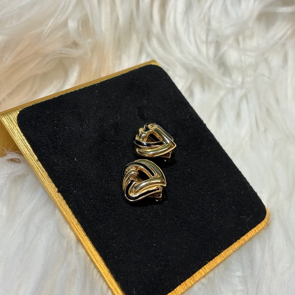 Vintage Dior Heart Clip On Earrings